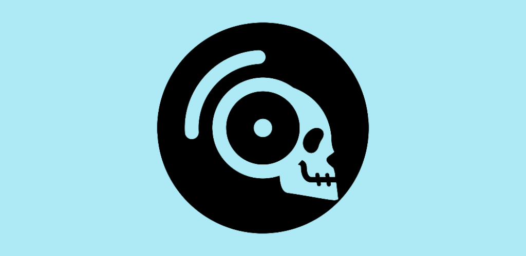 Podpolye logo: a skull within a record
